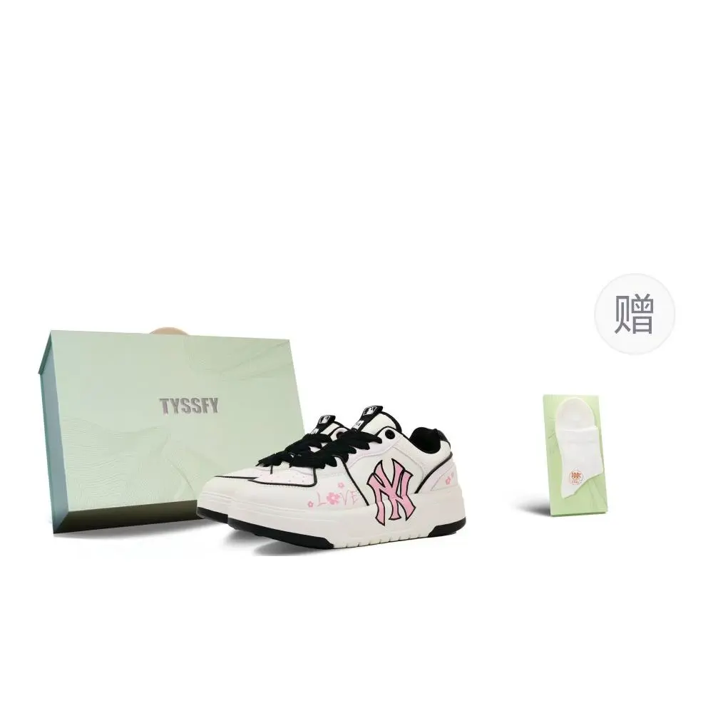 MLB Chunky Liner Small Flower Box Abrasion Resistant Low top Skateboard Shoes Women's Pink
