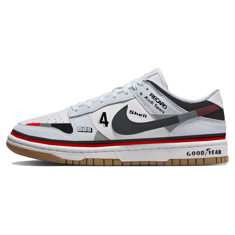 Nike Dunk Anti-Slip Wear-Resistant Low-Top Skateboard Shoes Women's White Blue