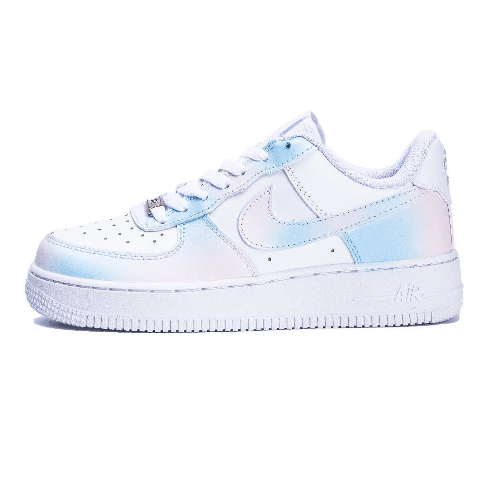 Nike Air Force 1 Romantic Macaron Anti Slip Wear Resistant Low Top Skateboard Shoes Women's Blue Pink