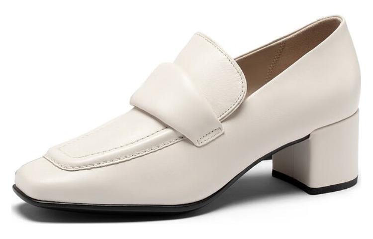 Ecco Block Heel High Heels Women's Ecru