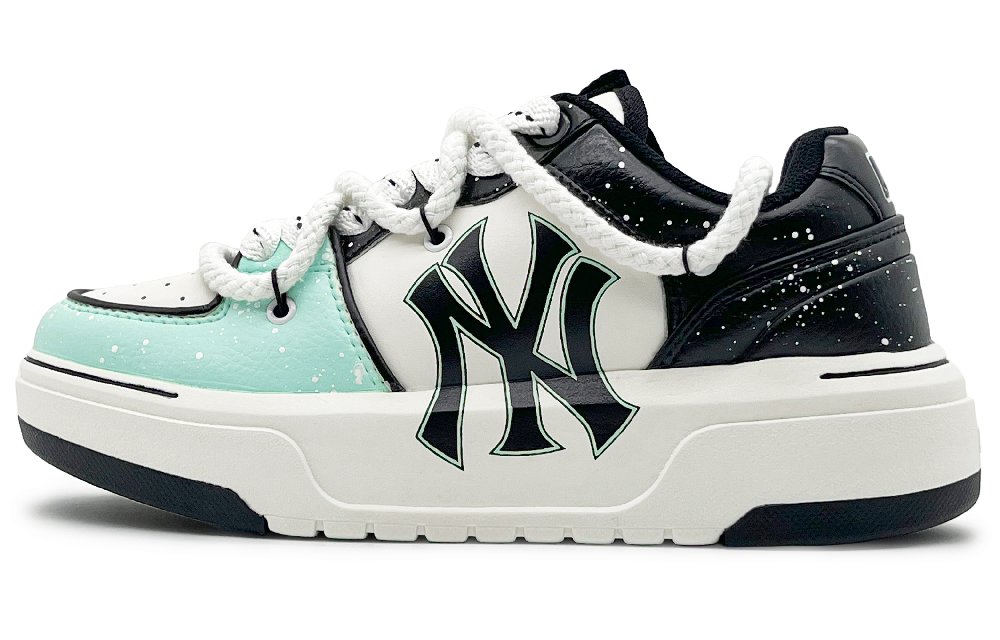 MLB Chunky Liner Wear-Resistant Height Increasing Low-Top Skateboard Shoes Unisex Black Green
