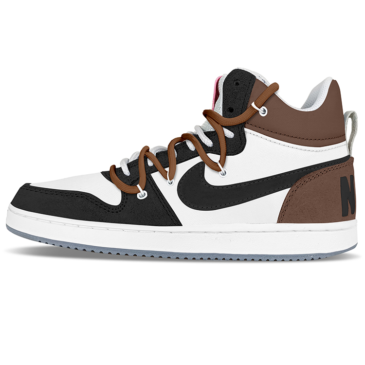 Nike Court Borough Mid Prem Mid Top Skateboard Shoes Women's Dark Brown