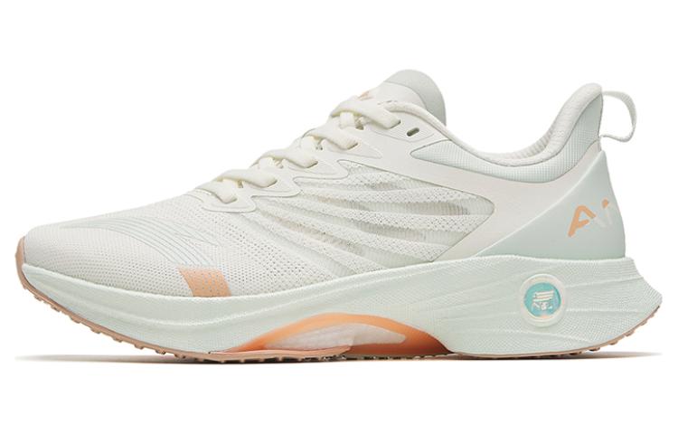 Anta MACH 3.0 Cushioned Slip Resistant Abrasion Resistant Low Top Casual Running Shoes Women's White Orange Green