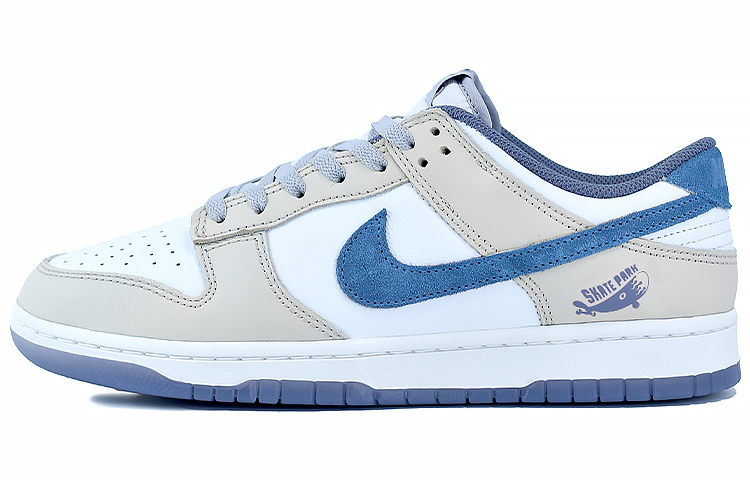 Nike Dunk Low-Top Skateboard Shoes Men's Beige Yellow Blue