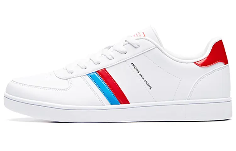 Anta Wear resistant And Lightweight Low top Skateboard Shoes Men's White Red Blue