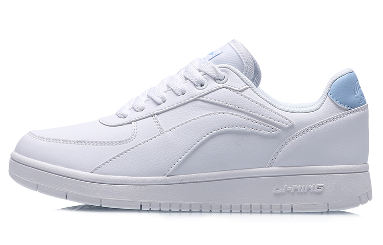LiNing Youth Style Low Top Skateboard Shoes Women's White Blue
