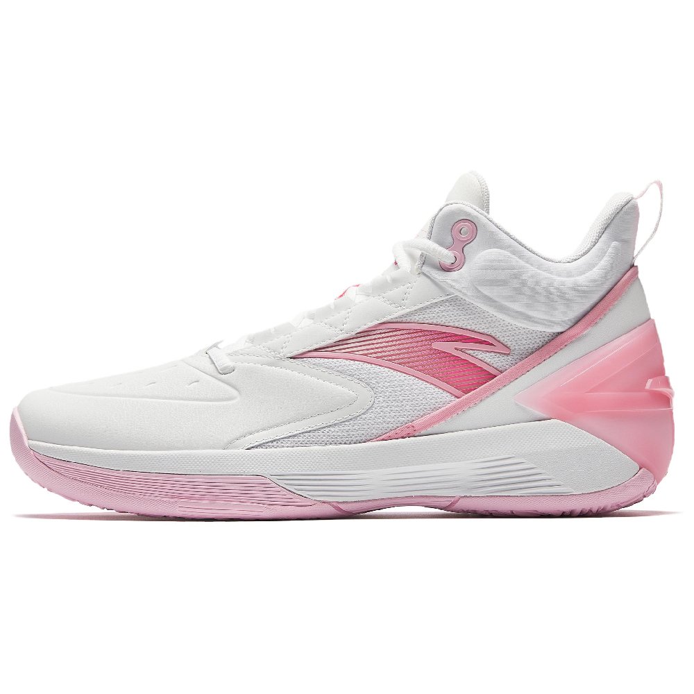 Anta Charging BM Slip Resistant And Abrasion Resistant Grip High Top Basketball Shoes Men's White Pink