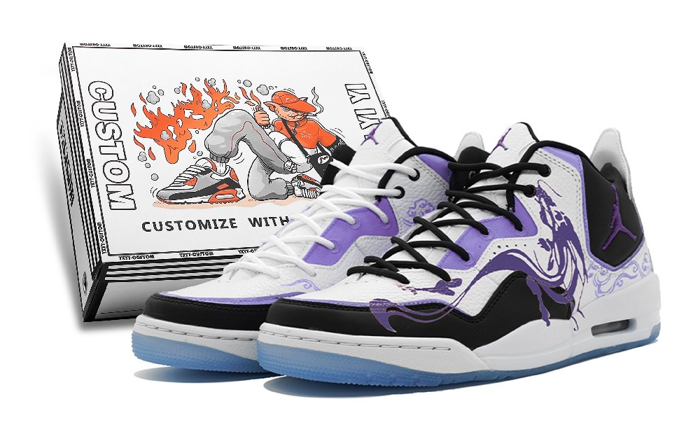 Jordan Courtside 23 Mid-Top Vintage Basketball Shoes GS White Purple
