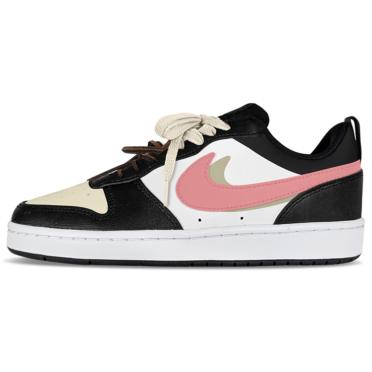 Nike Court Borough Low 2 Low-Top Skateboard Shoes GS Pink Black