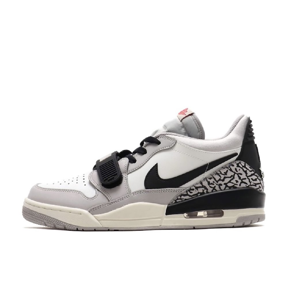 Jordan Legacy 312 Wear-Resistant Slip-Resistant Low-Top Vintage Basketball Shoes Unisex White Gray Black
