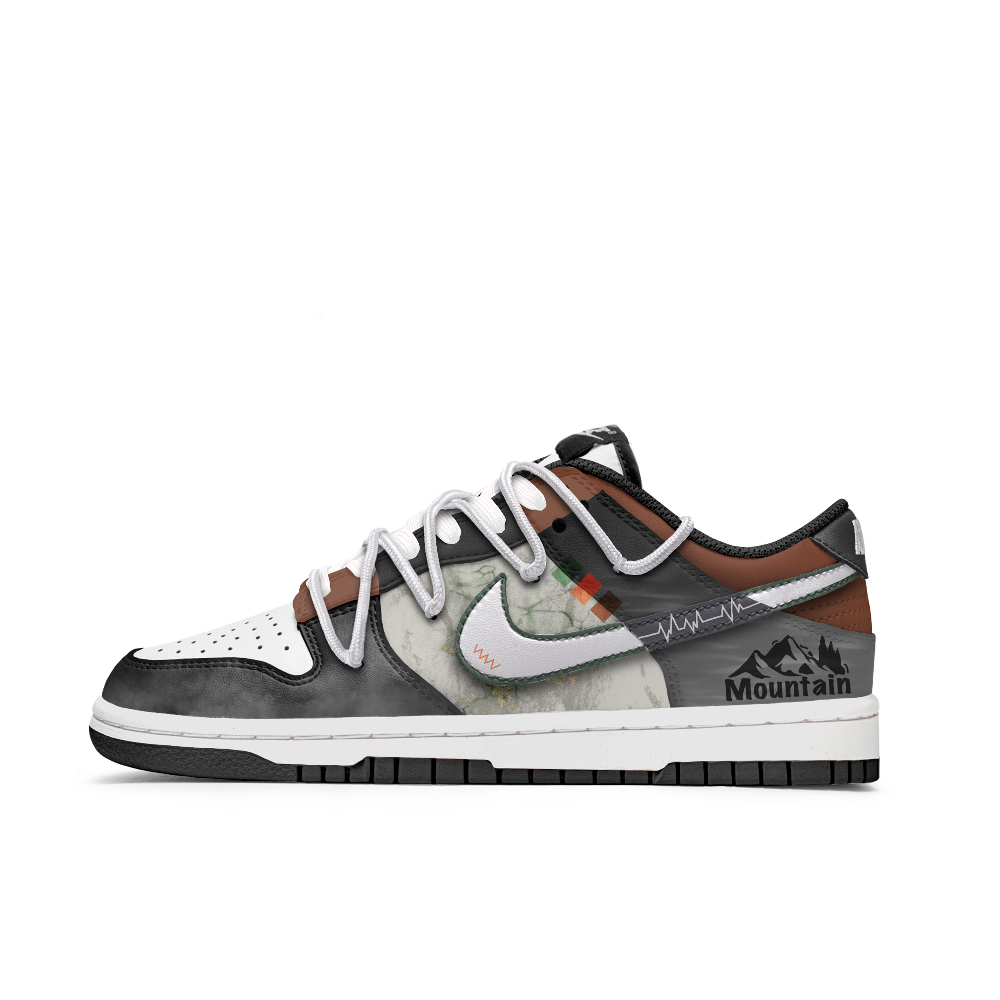 Nike Dunk Anti-Slip Wear-Resistant Low-Top Skateboard Shoes Unisex Black White