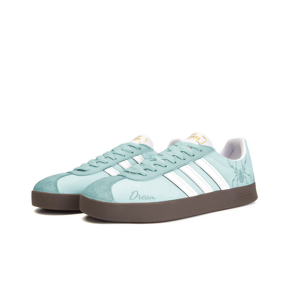 Adidas Neo VL Court 2.0 Anti-Slip Wear-Resistant Low-Top Skateboard Shoes Unisex Cyan