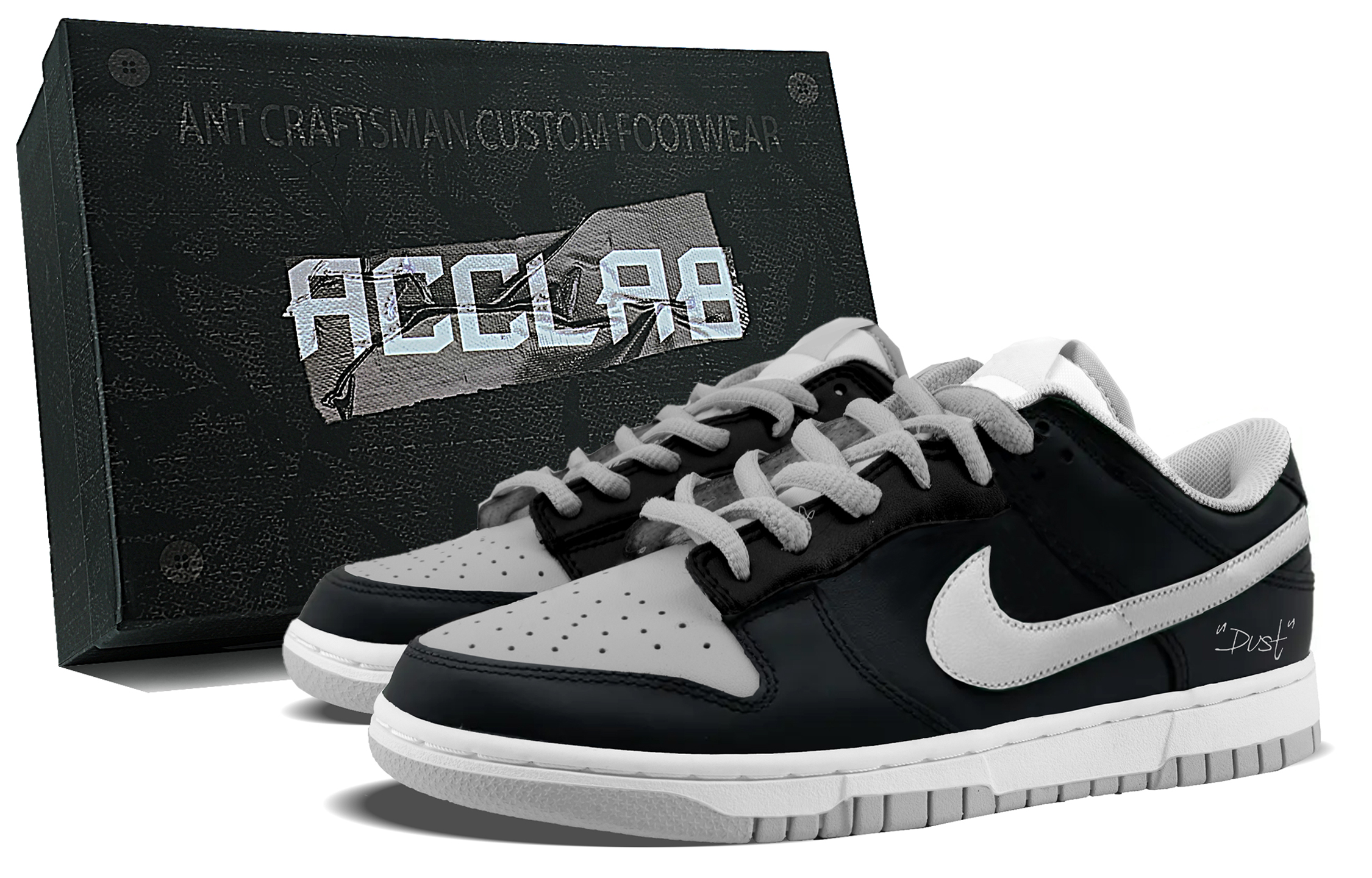 Nike Dunk Low Retro Abrasion Resistant Low top Skateboard Shoes Unisex Black Gray