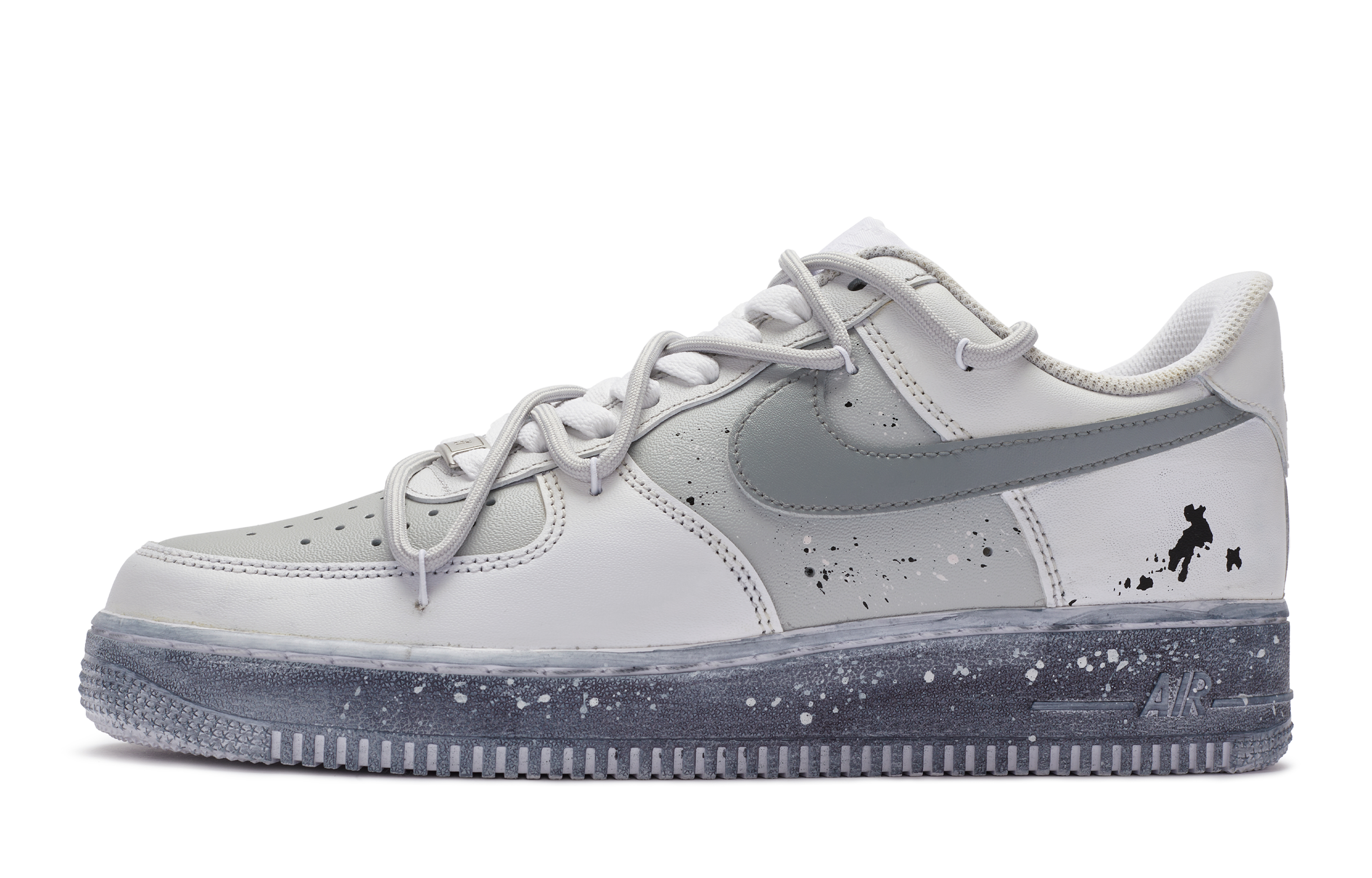 Nike Air Force 1 Low 811 Manufacturing Shock Absorbers Low Top Skateboard Shoes GS Gray White