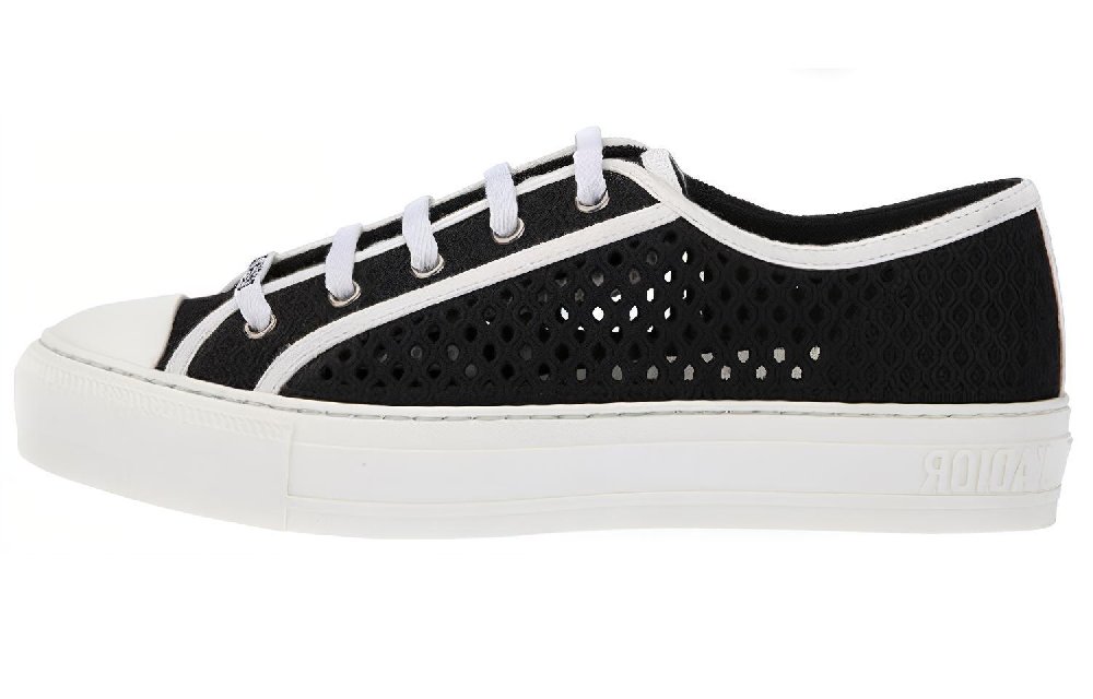 DIOR Walk'n'Dior Platform Shoes Anti Slip Wear Resistant Low Top Canvas Shoes Women's Black