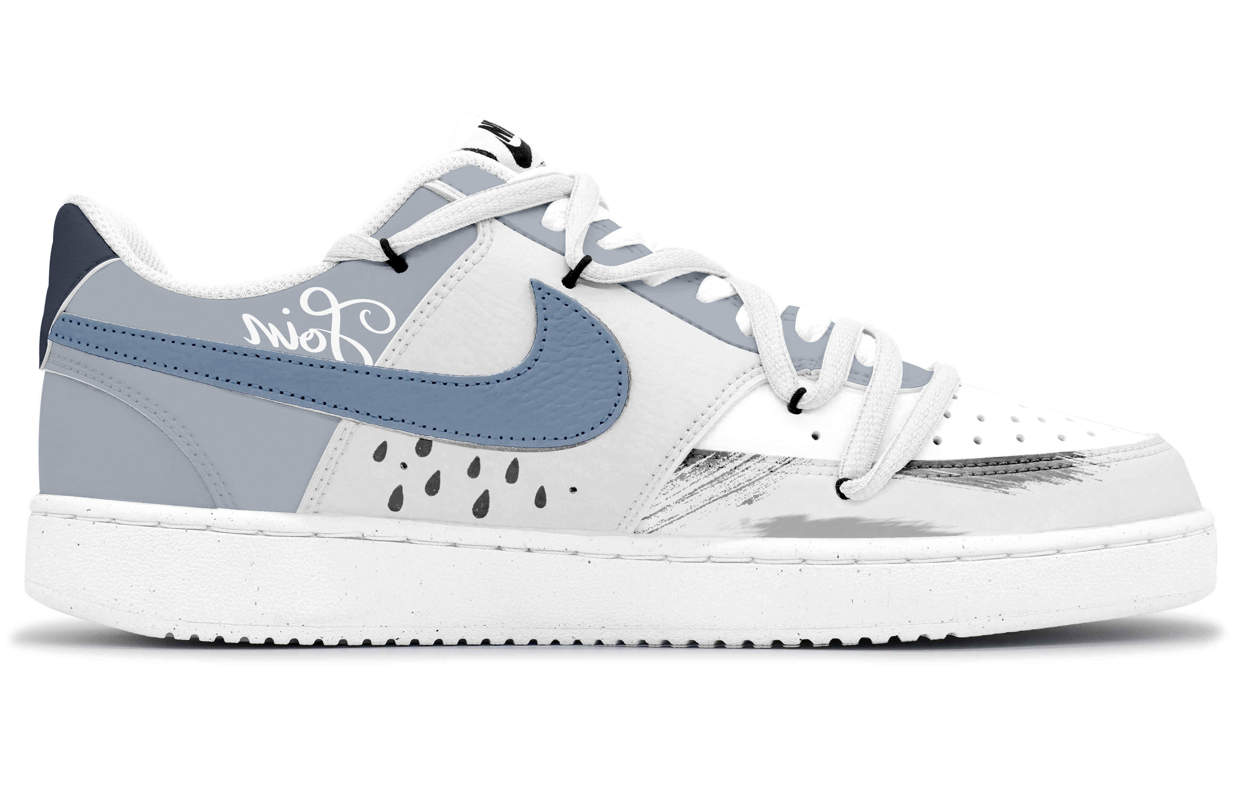 Nike Court Vision 1 Anti-Slip Wear-Resistant Low-Top Skateboard Shoes Men's Blue Gray White купить в интернет-магазине Yoocart с быстрой доставкой по России.