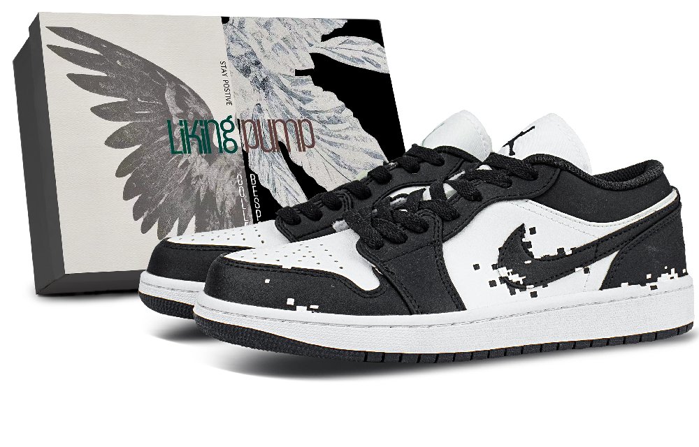 Jordan Air Jordan 1 Abrasion Resistant Low Top Vintage Basketball Shoes Unisex Black