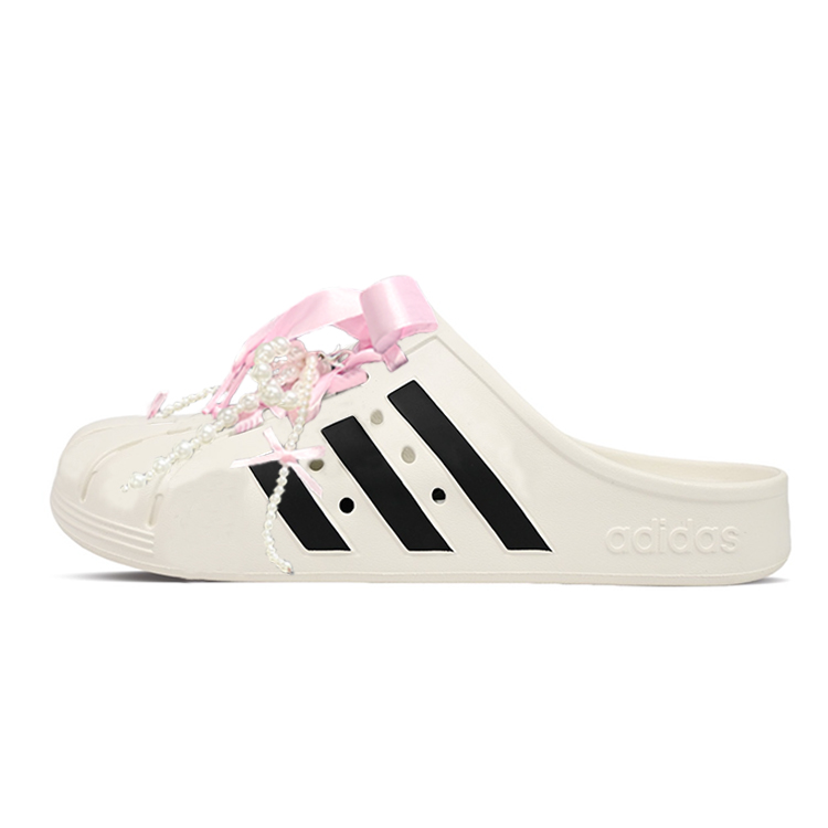 Adidas ADILETTE CLOGS Abrasion Resistant Closed Toe Slippers Unisex Beige Pink Black
