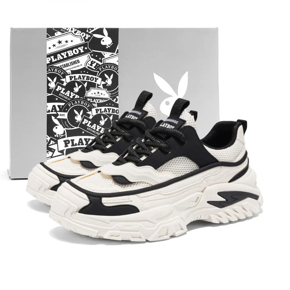 Playboy Chunky Sneakers Men's Low top Beige Black/Beige Red/Beige Blue
