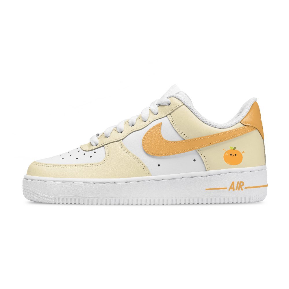 Nike Air Force 1 Multicolor Orange Abrasion Resistant Low Top Skateboard Shoes Unisex Orange