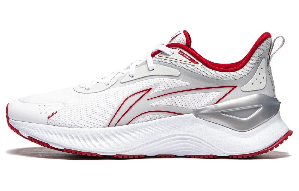 LiNing YueYing 3.0 Cushioned Slip-Resistant Low-Top Running Shoes Men's White Red