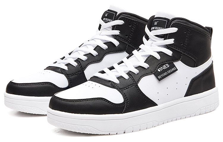 361° Slip Resistant High Top Skateboard Shoes Women's Black White