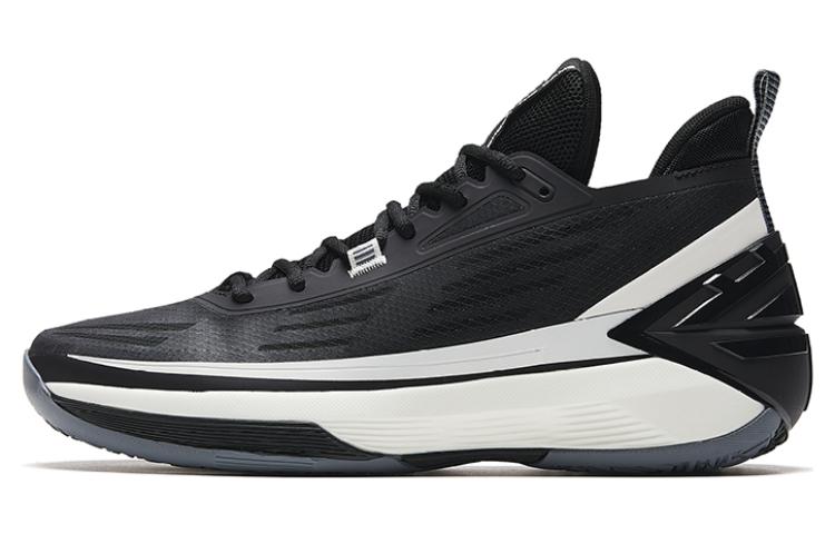 Anta Attack 5 Shock Absorbers Slip Resistant Abrasion Resistant Low top Basketball Shoes Men's Black White