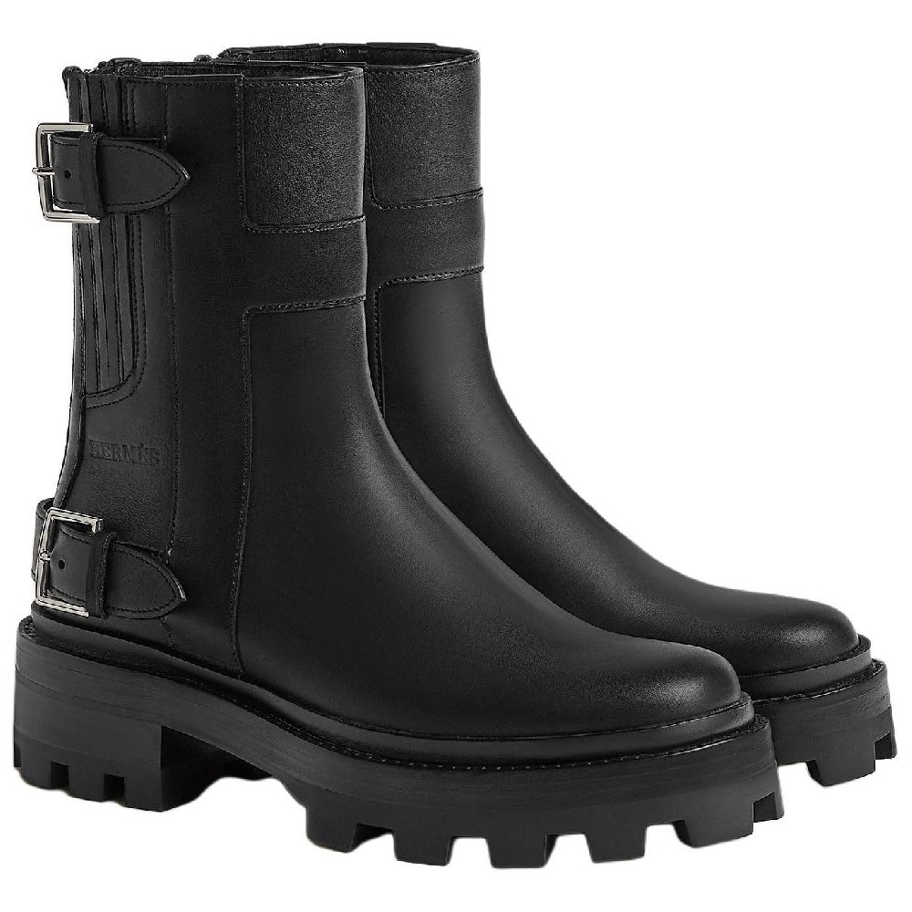 HERMES Jaimy Ankle Boots 5cm Women's Black