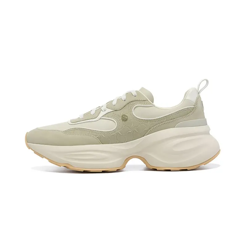 LI NING 1990 Classic Collection Cushioning, Wear Resistant Low top Casual Running Shoes Men's Gray Green