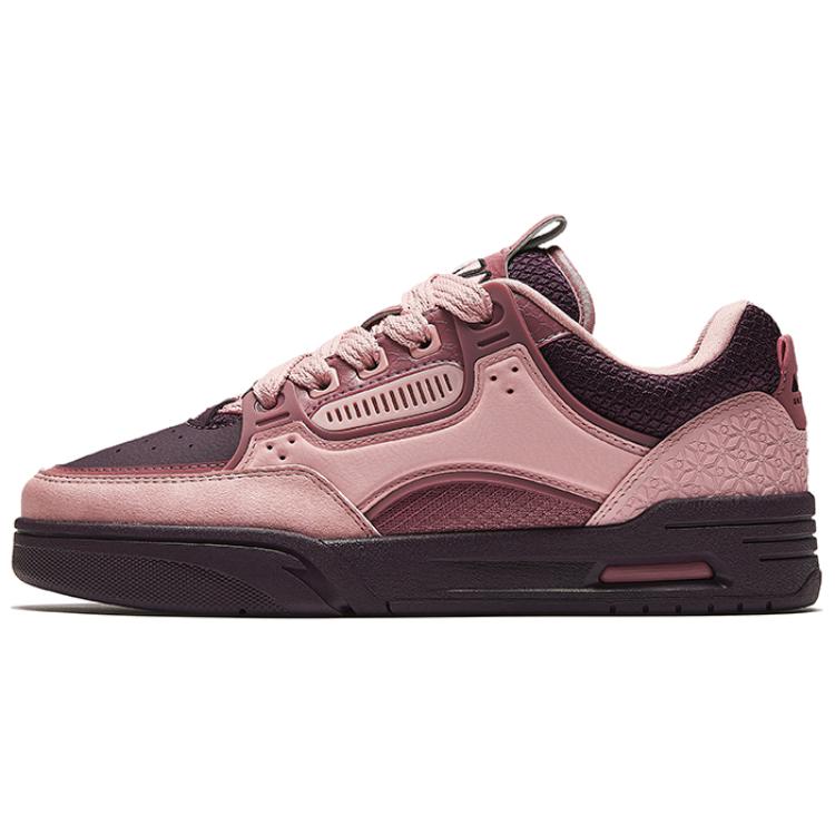 Anta AOJIE Anti-Slip Wear-Resistant Low-Top Skateboard Shoes Women's Pink Brown