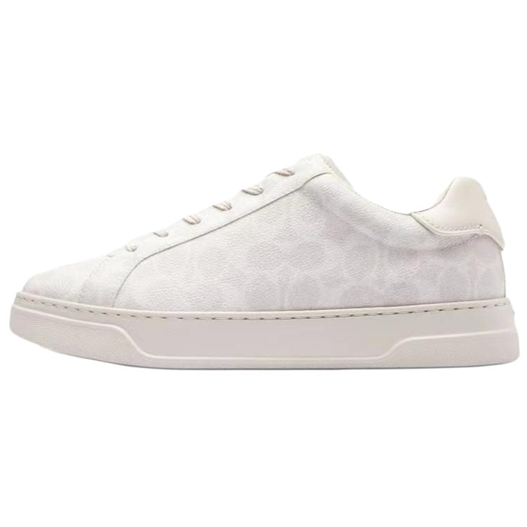 COACH Highline Skateboard Shoes Men Low-Top Glacier White
