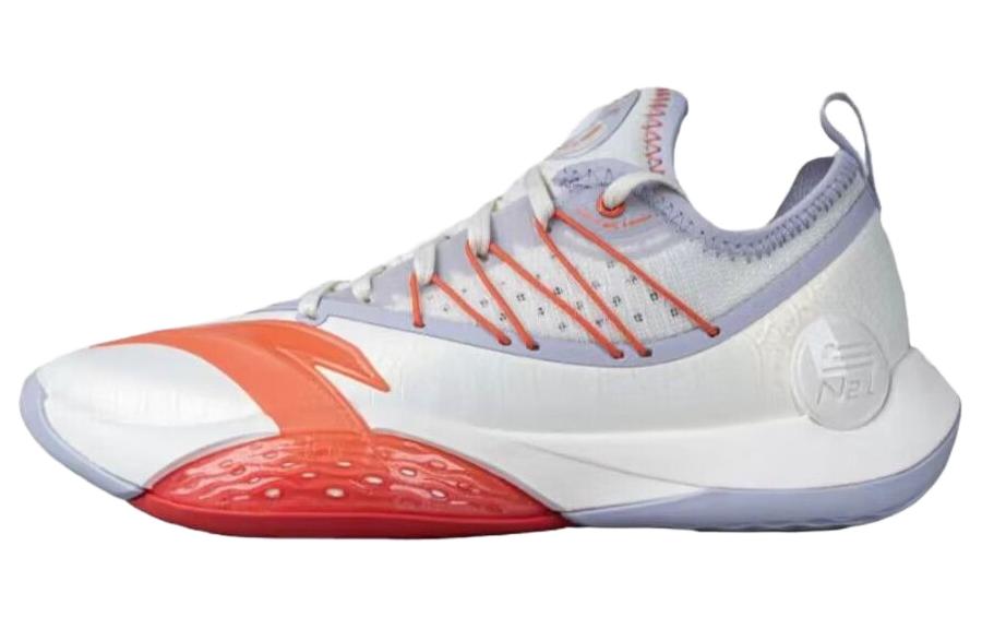 Anta Skyrim 2 Cushioning Breathable Low-Top Basketball Shoes Men's White Gray Red