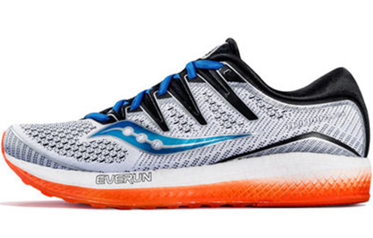Saucony Triumph Iso5 Non-slip Lightweight Low-Top Running Shoes Men's White Black Orange