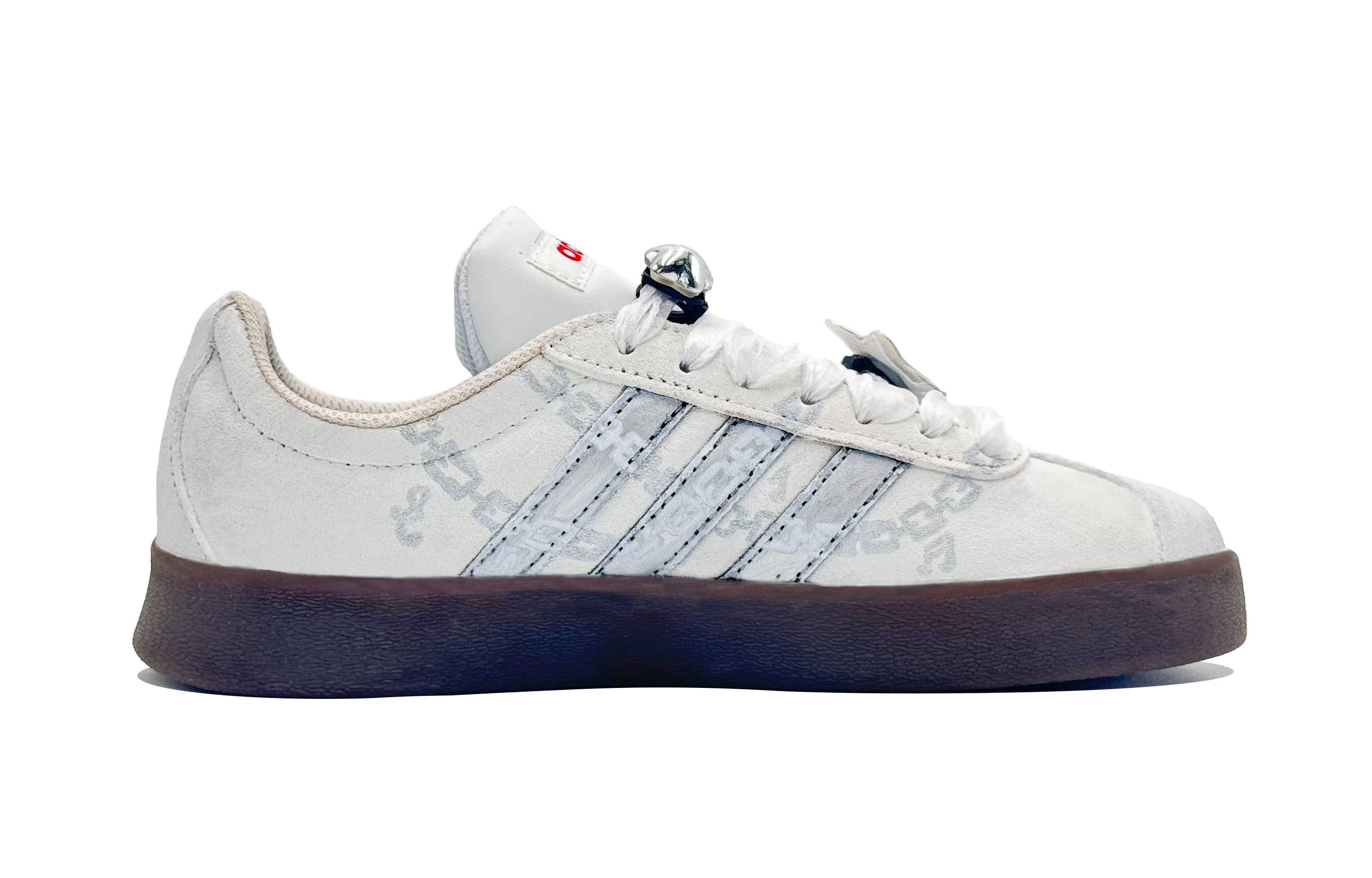 Adidas VL COURT 2.0 Lifestyle Sound Chain Fashion Shoes Abrasion Resistant Low top Skateboard Shoes Unisex Silver White