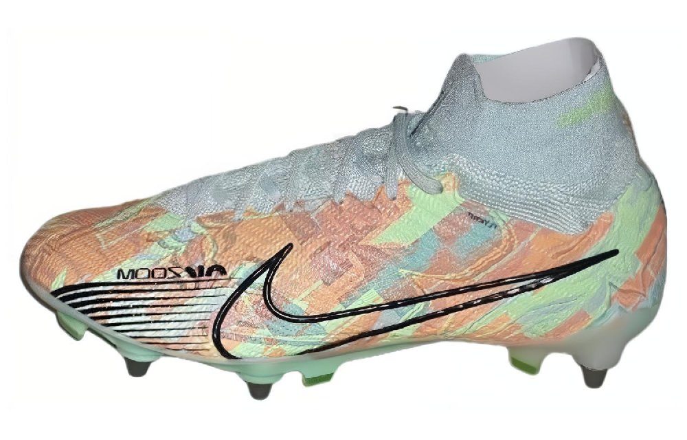 Nike Zoom Mercurial Superfly 9 SG Metal Long Studs Slip Resistant Soccer Shoes Men's Gray Color