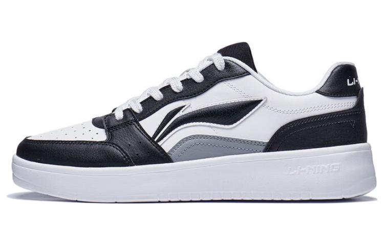 LiNing Acer Truncatum Slip-Resistant Cushioning Wear-Resistant Low-Top Skateboard Shoes Men's White Black