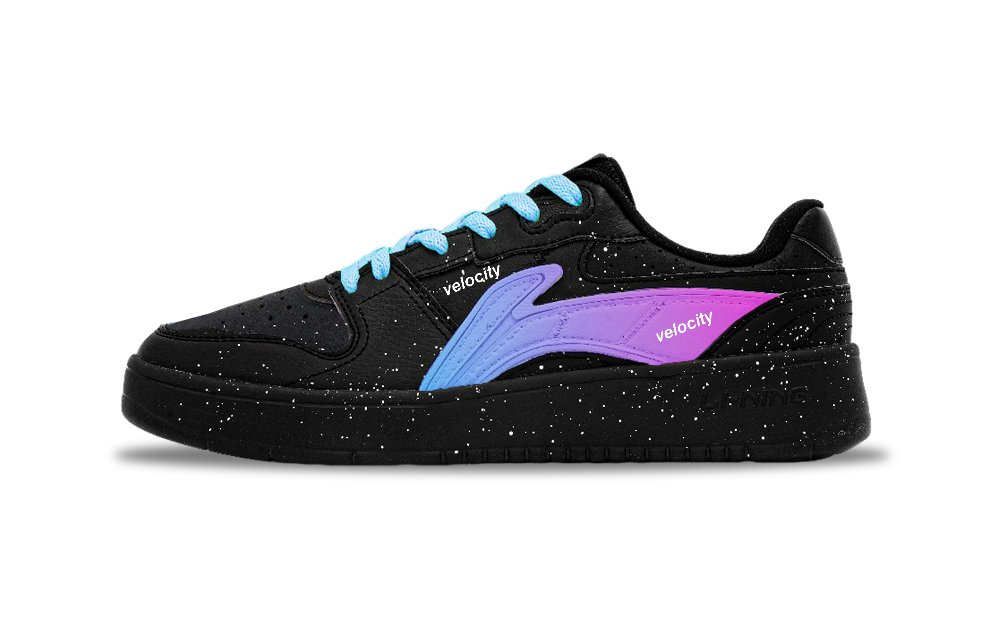 LiNing Slip-Resistant Balance Low-Top Skateboard Shoes Men's Black