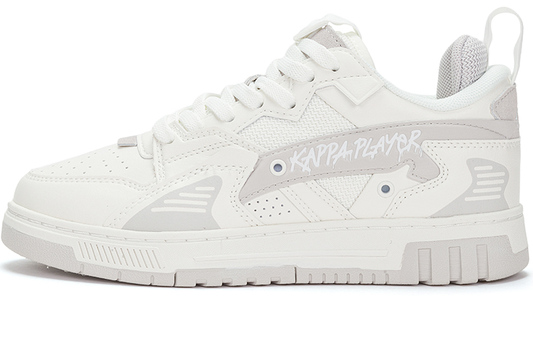 Kappa Warm Slip-Resistant Low-Top Skateboard Shoes Unisex White Gray