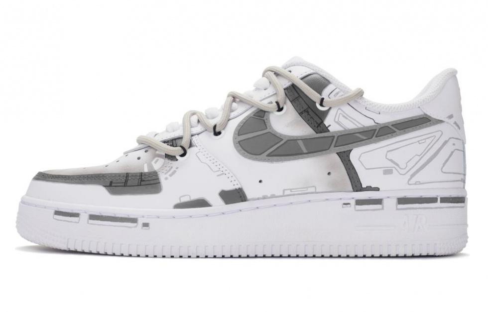 Nike Air Force 1 '07 Low Top Skateboard Shoes Men's Gray White