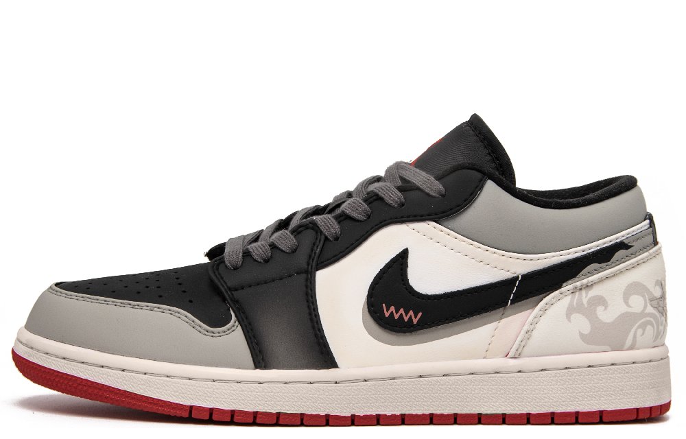 JORDAN Air JORDAN 1 Vintage Basketball Shoes Men Low Top Black/White/Red