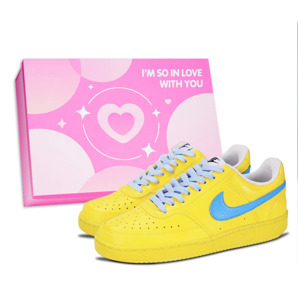 Nike Court Vision 1 Sunflower In City Abrasion Resistant Low Top Skateboard Shoes Unisex Lemon