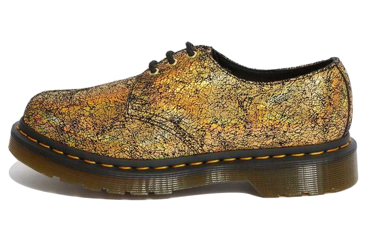 Dr. Martens 1461 Metallic Leather Oxford Shoes 'Iridescent Crackle   Gold' Women's