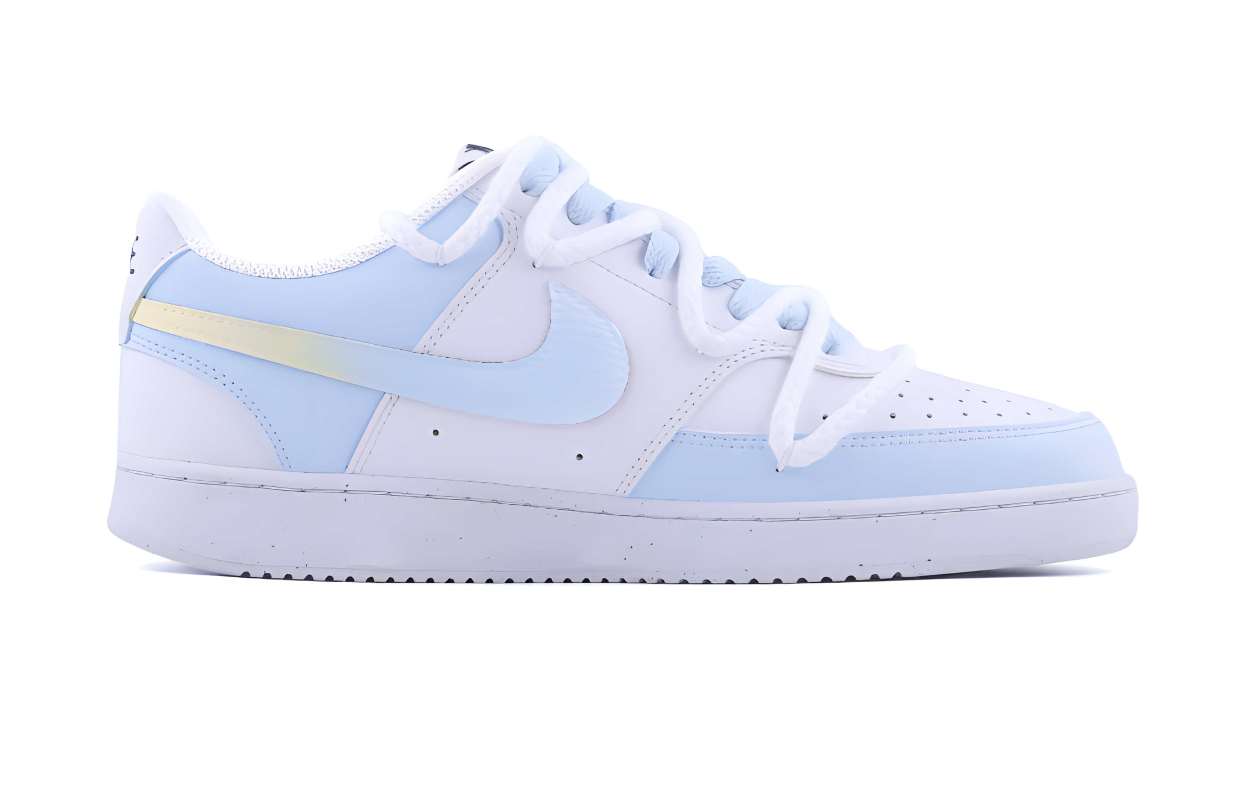 Nike Court Vision 1 Anti Slip Wear Resistant Low Top Skateboard Shoes Men's White Blue купить в интернет-магазине Yoocart с быстрой доставкой по России.
