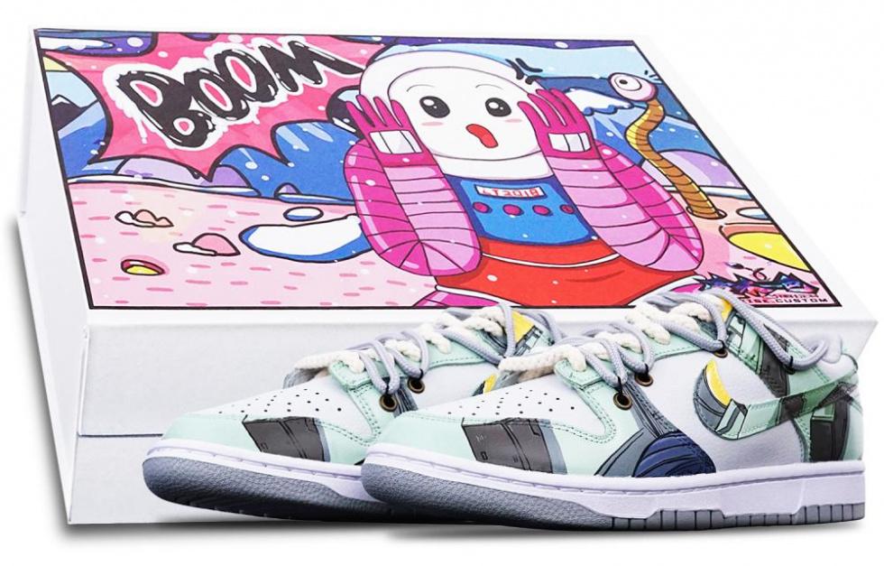 Nike Dunk Skateboard Shoes Men Low-Top White/Gray/Green