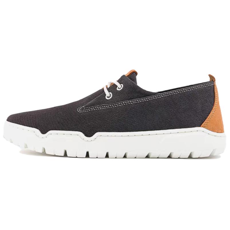 Timberland Canvas Shoes Men Low-Top Black/Brown White