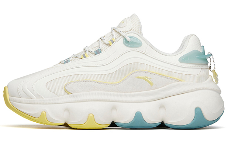 Anta Life Collection Cushioning Anti-Slip And Wear-Resistant Low-Top Chunky Sneakers Women's White Yellow Blue