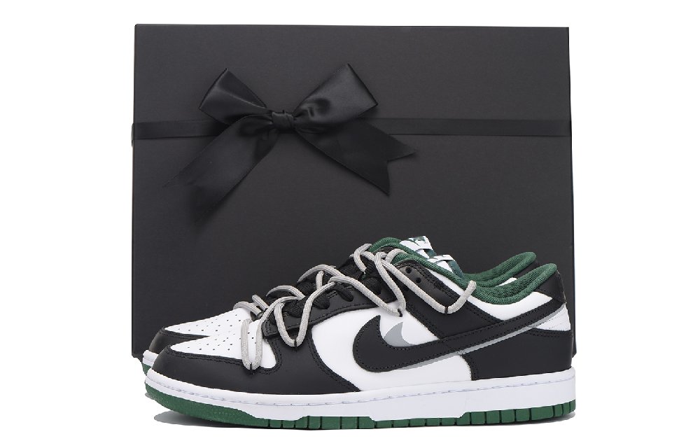 Nike Dunk Anti-Slip Wear-Resistant Low-Top Skateboard Shoes Unisex Black Green