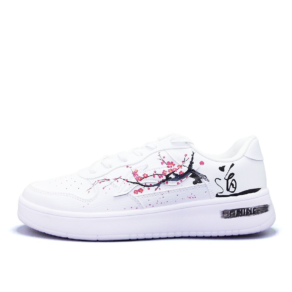 LiNing Pontoon Boats Abrasion Resistant, Lightweight, And Breathable Low Top Skateboard Shoes Unisex White