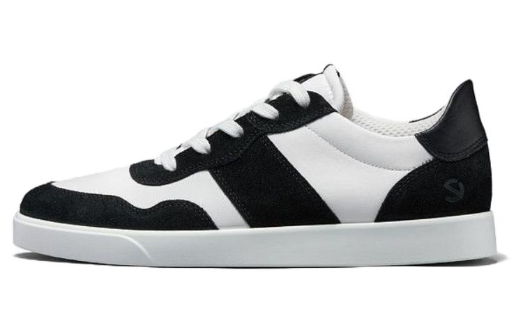 Ecco Wear-Resistant Low-Top Skateboard Shoes Men's Black White