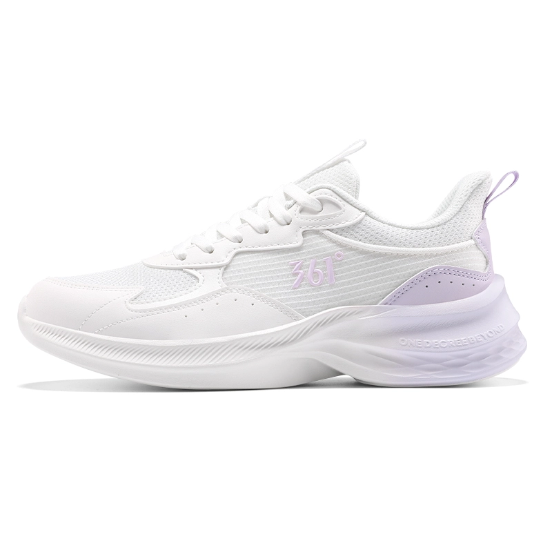 361° Cushioned Breathable Slip Resistant Low Top Casual Running Shoes Women's White Purple